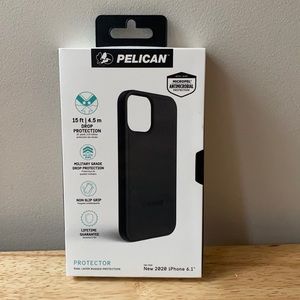 Pelican iPhone 12/12 Pro Black Matte Case: 15' Drop Protection, Antimicrobial